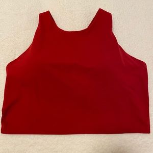 Athleta Conscious Crop in size XL, deep red in color.